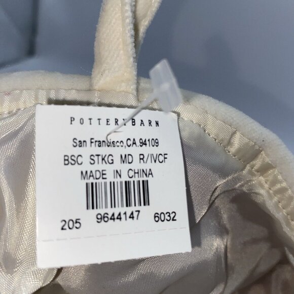 Pottery Barn Velvet Christmas Stocking Holiday Monogrammed Lg1 Red Cream 19 inch - Picture 3 of 10